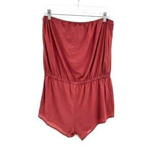 NWT CHASER Rusty Pink Strapless Swim Romper Cover Up Size Medium